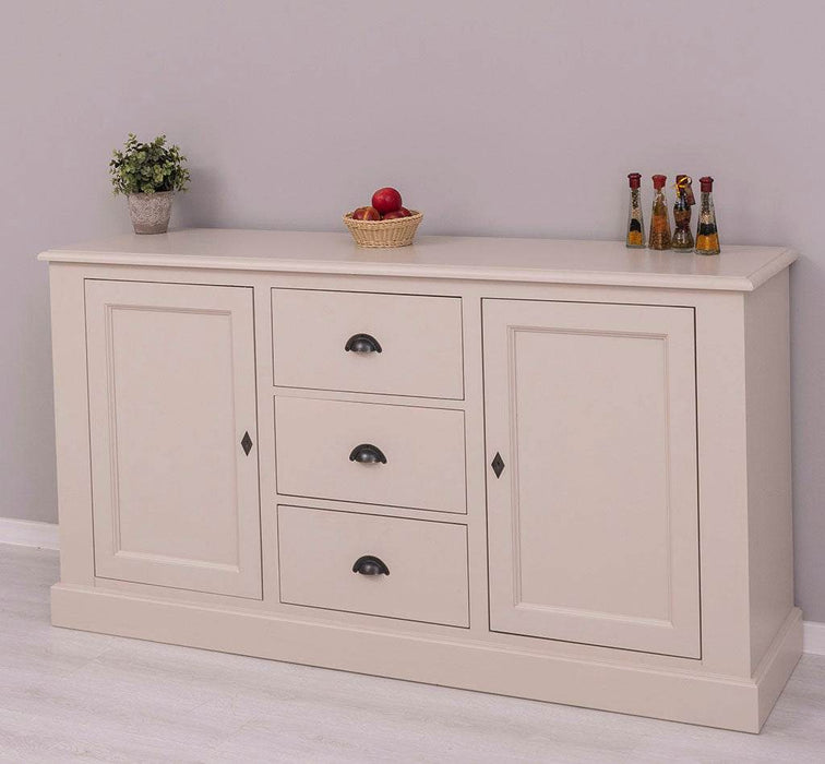 Massivholz Sideboard im Landhausstil mit drei Schubladen und zwei Türen -