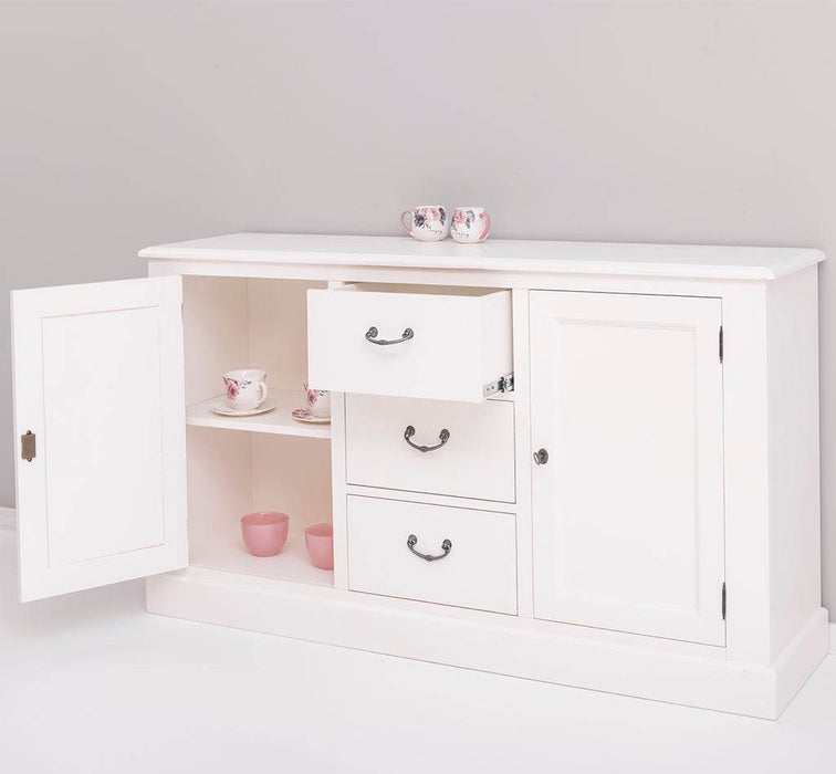 Massivholz Sideboard im Landhausstil mit drei Schubladen und zwei Türen -