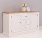 Massivholz Sideboard im Landhausstil mit drei Schubladen und zwei Türen -