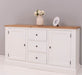 Massivholz Sideboard im Landhausstil mit drei Schubladen und zwei Türen -