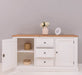 Massivholz Sideboard im Landhausstil mit drei Schubladen und zwei Türen -