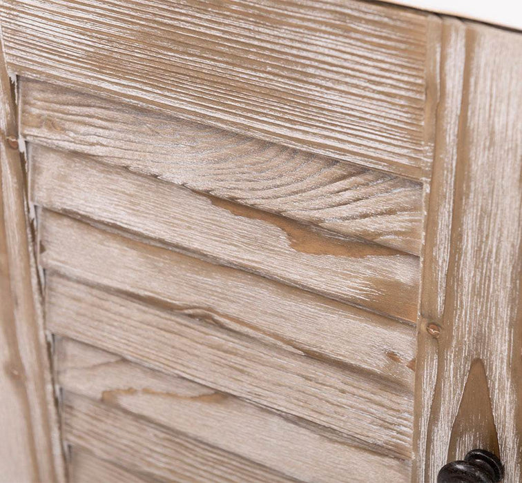 Nachttisch im Landhausstil | Nachtschrank aus Massivholz - Gebürstet - Weiß