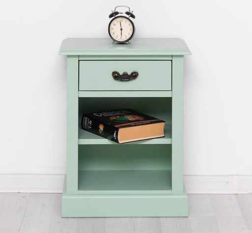 Nachttisch mit Schublade und Regal | Bestelltisch aus Massivholz in verschiedenen Farben - Mint