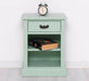 Nachttisch mit Schublade und Regal | Bestelltisch aus Massivholz in verschiedenen Farben - Vintage Blau
