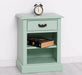Nachttisch mit Schublade und Regal | Bestelltisch aus Massivholz in verschiedenen Farben - Vintage Blau