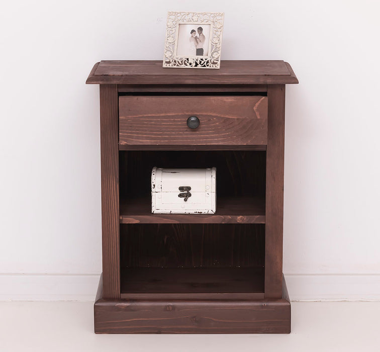 Nachttisch mit Schublade und Regal | Bestelltisch aus Massivholz in verschiedenen Farben - Vintage Blau