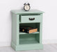 Nachttisch mit Schublade und Regal | Bestelltisch aus Massivholz in verschiedenen Farben - Vintage Blau