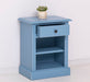 Nachttisch mit Schublade und Regal | Bestelltisch aus Massivholz in verschiedenen Farben - Vintage Blau