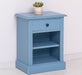 Nachttisch mit Schublade und Regal | Bestelltisch aus Massivholz in verschiedenen Farben - Vintage Blau