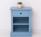 Nachttisch mit Schublade und Regal | Bestelltisch aus Massivholz in verschiedenen Farben - Vintage Blau