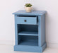Nachttisch mit Schublade und Regal | Bestelltisch aus Massivholz in verschiedenen Farben - Vintage Blau