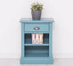 Nachttisch mit Schublade und Regal | Bestelltisch aus Massivholz in verschiedenen Farben - Vintage Blau