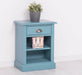 Nachttisch mit Schublade und Regal | Bestelltisch aus Massivholz in verschiedenen Farben - Vintage Blau