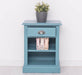Nachttisch mit Schublade und Regal | Bestelltisch aus Massivholz in verschiedenen Farben - Vintage Blau