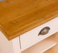 Nachttisch mit Schublade und Regal | Bestelltisch aus Massivholz mit Akzent - Creme - Gelb