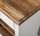 Nachttisch mit Schublade und Regal | Bestelltisch aus Massivholz mit Akzent - Creme - Gelb