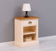Nachttisch mit Schublade und Regal | Bestelltisch aus Massivholz mit Akzent - Creme - Gelb