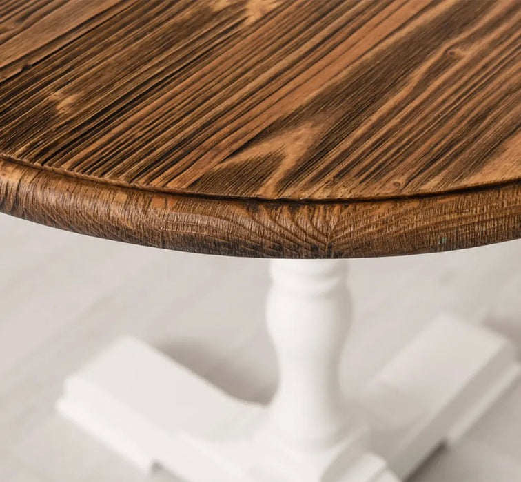 Runder Bistrotisch aus Massivholz | Kleiner Esstisch mit gedrehtem Bein