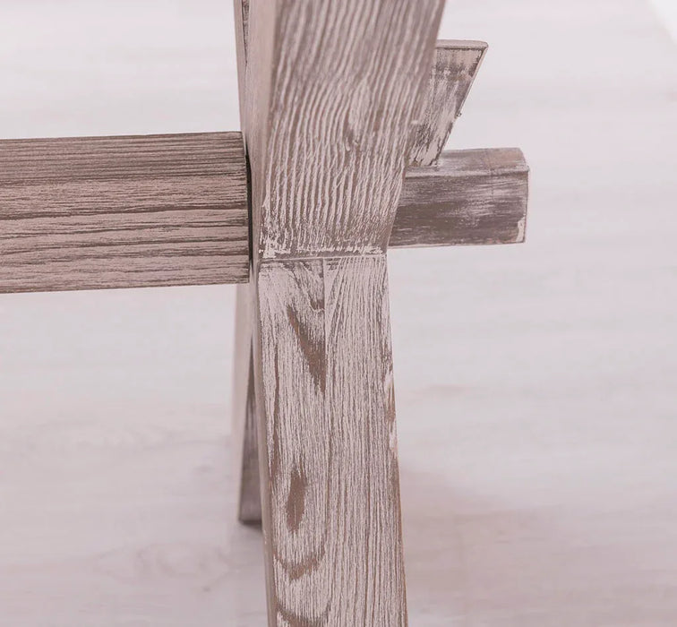 Rustikaler Landhaus Esstisch aus Massivholz - mit gekreuzten Beinen