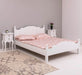 Schlafzimmer Set - Bett aus Massivholz mit geschwungenem Kopf- und Fußteil und zwei Nachttischen - Gewachst / 90 x 200