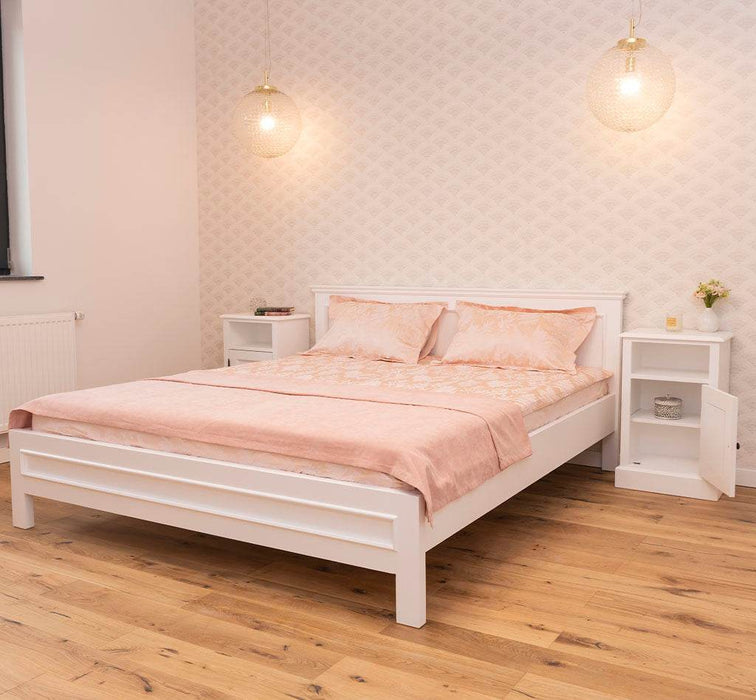 Schlafzimmer-Set | Massivholzbett mit 2 Nachttischen - 