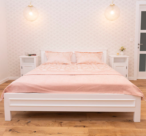 Schlafzimmer-Set | Massivholzbett mit 2 Nachttischen - 