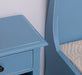 Schlafzimmer Set - Stauraumbett aus Massivholz mit geschwungenem Kopf- und Fußteil und zwei Nachttischen - 90 x 200