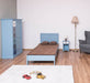 Schlafzimmer-Set aus Massivholz | Kinderzimmer mit Bett, Nachttisch und Kleiderschrank - Blau / 90 x 200
