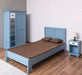 Schlafzimmer-Set aus Massivholz | Kinderzimmer mit Bett, Nachttisch und Kleiderschrank - Blau / 90 x 200
