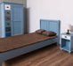 Schlafzimmer-Set aus Massivholz | Kinderzimmer mit Bett, Nachttisch und Kleiderschrank - Blau / 90 x 200