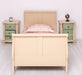 Schlafzimmer-Set aus Massivholz | Kinderzimmer mit Bett und zwei Nachttischen - Lavendel / 90 x 200