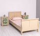 Schlafzimmer-Set aus Massivholz | Kinderzimmer mit Bett und zwei Nachttischen - Lavendel / 90 x 200
