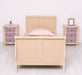 Schlafzimmer-Set aus Massivholz | Kinderzimmer mit Bett und zwei Nachttischen - Lavendel / 90 x 200