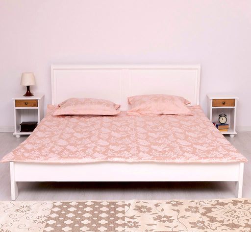 Schlafzimmer-Set bestehend aus Massivholzbett 180 und zwei Nachttischen - 