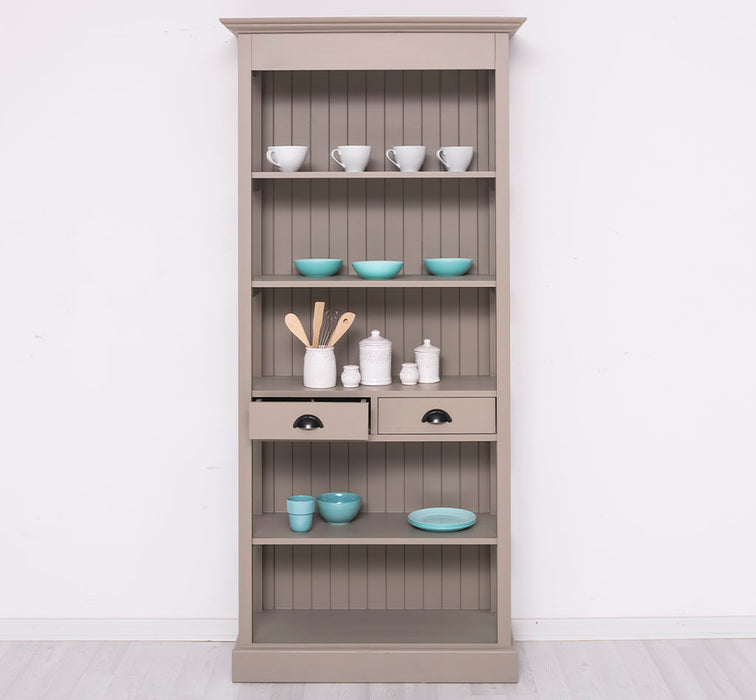 Schlankes Regal aus Massivholz mit 2 Schubladen - in verschiedenen Farben