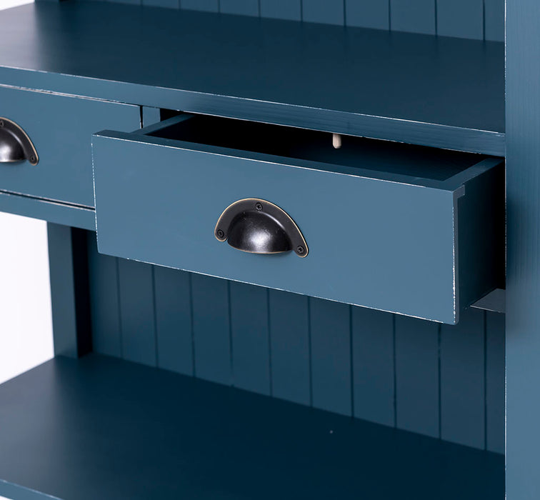 Schlankes Regal aus Massivholz mit 2 Schubladen - in verschiedenen Farben