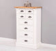 Schmale Apothekerkommode im Landhausstil mit 8 Schubladen - Creme - Multi