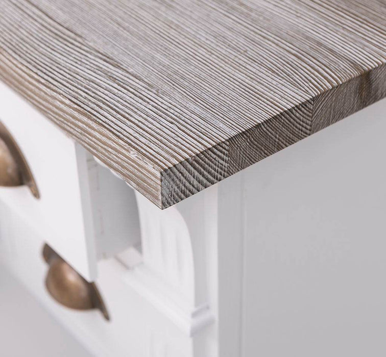 Schmale Apothekerkommode im Landhausstil mit 8 Schubladen - Creme - Multi