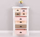 Schmale Apothekerkommode im Landhausstil mit 8 Schubladen - Creme - Multi