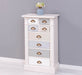 Schmale Apothekerkommode im Landhausstil mit 8 Schubladen - Creme - Multi