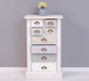 Schmale Apothekerkommode im Landhausstil mit 8 Schubladen - Creme - Multi