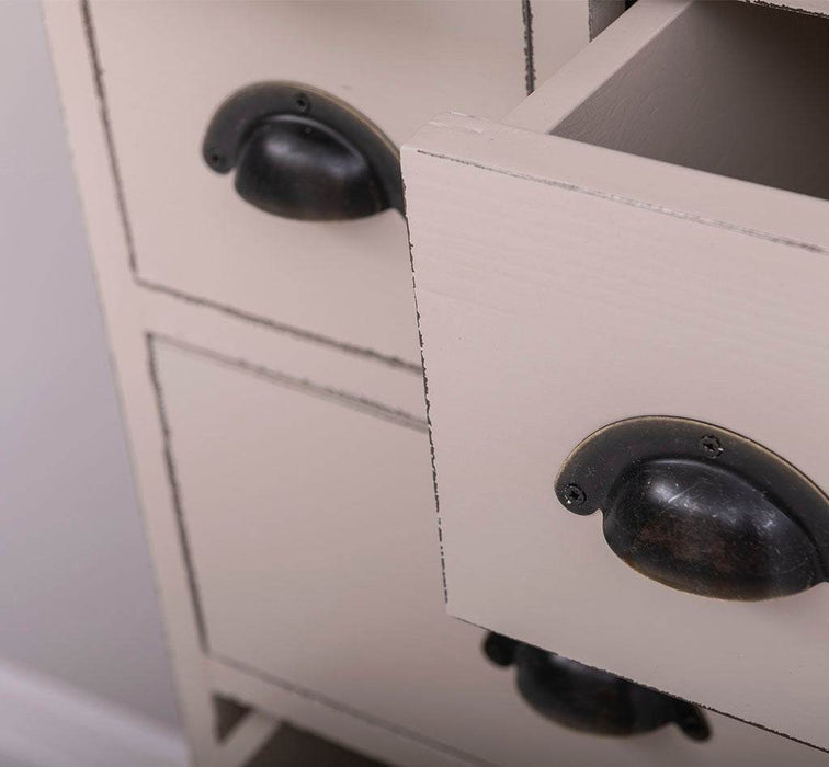 Schmale Apothekerkommode mit 8 Schubladen - in verschiedenen Farben - Eiche - Grün