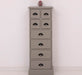 Schmale Apothekerkommode mit 8 Schubladen - in verschiedenen Farben - Vintage - Grau