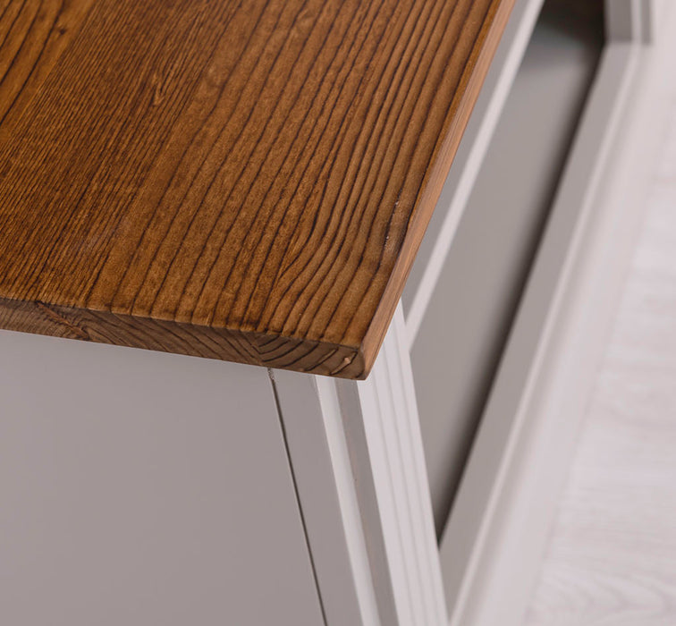 Schmale Garderobe aus Massivholz mit Ablage und 3 Haken