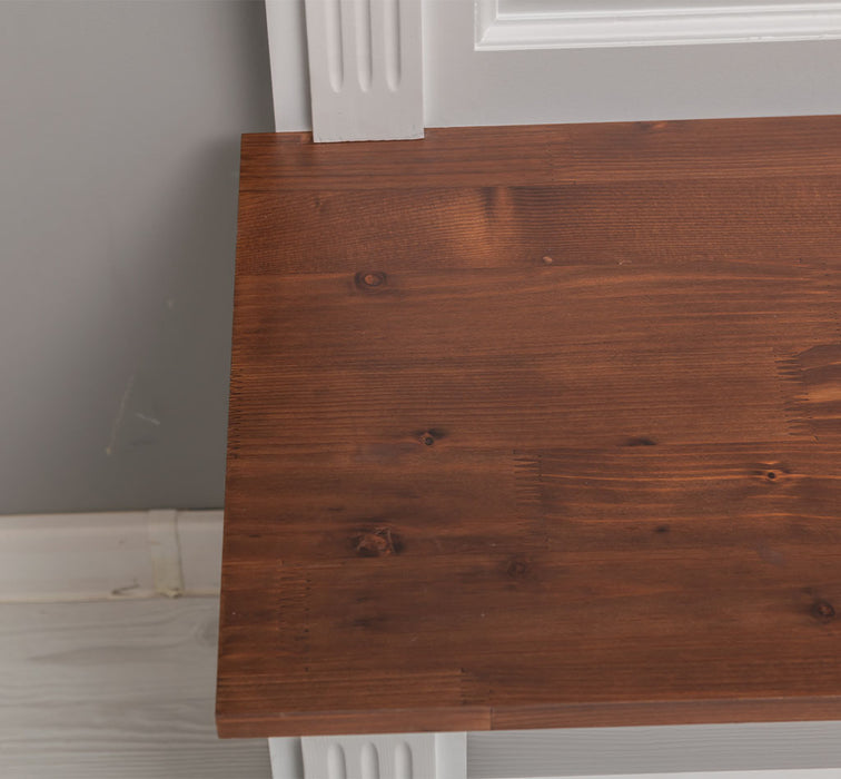 Schmale Garderobe aus Massivholz mit Ablage und 3 Haken