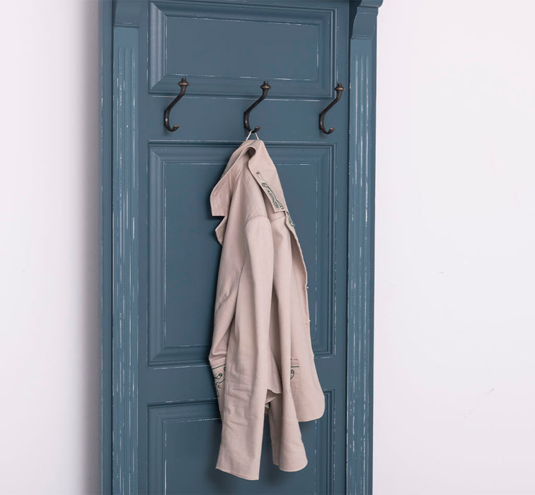 Schmale Garderobe aus Massivholz mit Ablage und 3 Haken