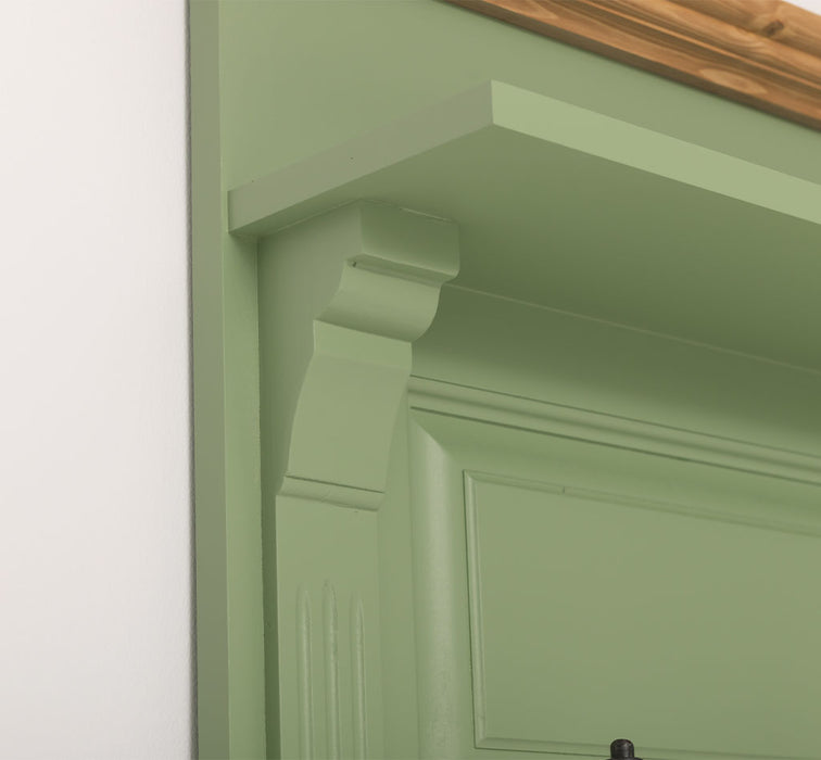 Schmale Garderobe aus Massivholz mit Ablage und 3 Haken
