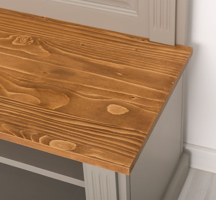 Schmale Garderobe aus Massivholz mit Ablage und 3 Haken