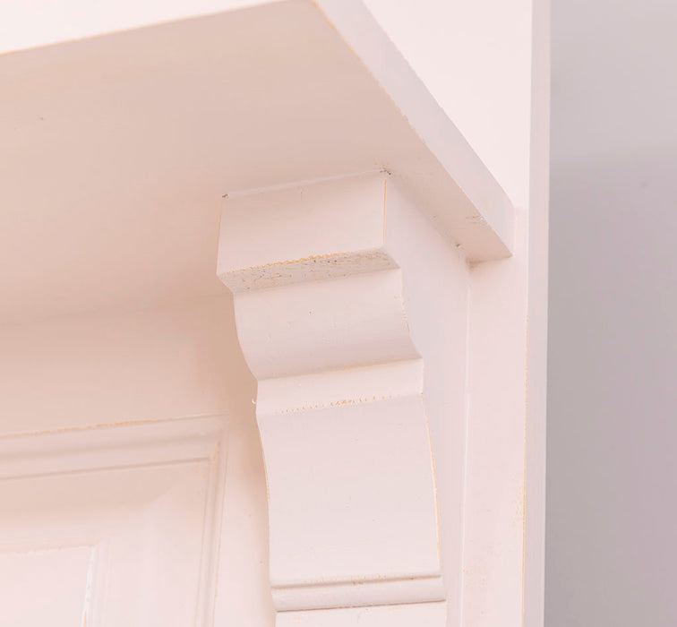 Schmale Garderobe aus Massivholz mit Ablage und 3 Haken uni