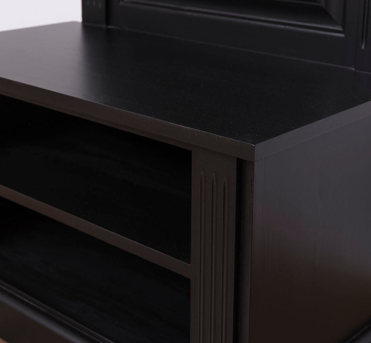 Schmale Garderobe aus Massivholz mit Ablage und 3 Haken uni